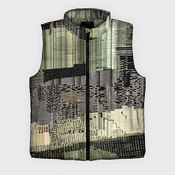 Мужской жилет Глитч-арт с отрезками - нейросеть, цвет: 3D-светло-серый
