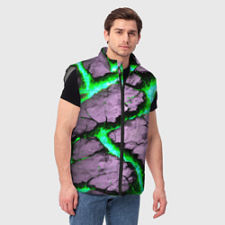 Мужской жилет Треснувший камень зелёный, цвет: 3D-светло-серый — фото 2