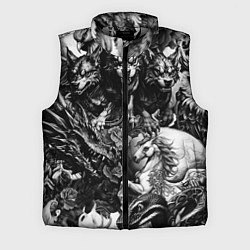 Мужской жилет Дракон и другие мифические существа в стиле тату, цвет: 3D-светло-серый