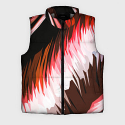 Мужской жилет Красно-белая абстракция на чёрном фоне, цвет: 3D-светло-серый