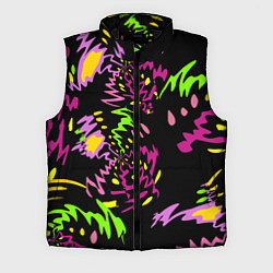 Мужской жилет Яркие абстрактные круги-зигзаги, цвет: 3D-черный