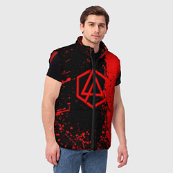 Мужской жилет Linkin park краски всплеск текстура, цвет: 3D-красный — фото 2