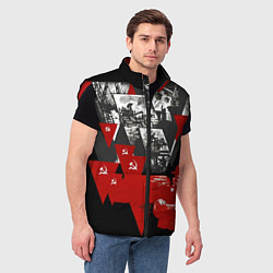 Мужской жилет Советская экономика - Владимир Ленин, цвет: 3D-красный — фото 2