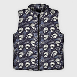 Мужской жилет Черепа и ветви пальмы, цвет: 3D-черный