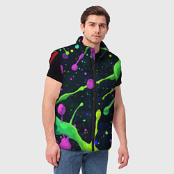 Мужской жилет Разноцветные кляксы, цвет: 3D-красный — фото 2