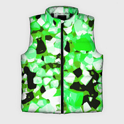 Мужской жилет Green and white abstraction on a black background, цвет: 3D-черный
