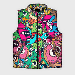 Мужской жилет Color doodle monsters, цвет: 3D-черный