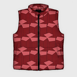 Мужской жилет Геометрический узор из вишнево красных блоков, цвет: 3D-красный