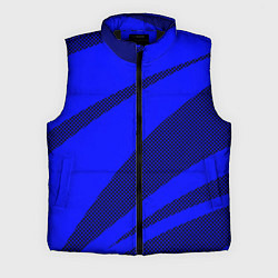 Мужской жилет Синий ультрамарин полосы абстракция, цвет: 3D-черный