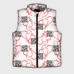 Мужской жилет Сердца и код любви на белом, цвет: 3D-светло-серый