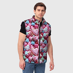 Мужской жилет Карамельные сердечки, цвет: 3D-черный — фото 2