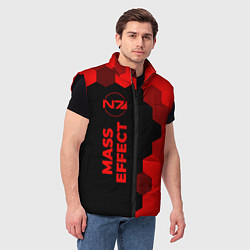 Мужской жилет Mass Effect - red gradient по-вертикали, цвет: 3D-черный — фото 2