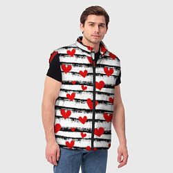 Мужской жилет Паттерн с полосками и сердечками, цвет: 3D-красный — фото 2
