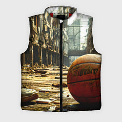 Мужской жилет Баскетбольный мяч и город постапокалипсиса
