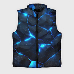 Мужской жилет Неоновый синий свет из плит, цвет: 3D-черный