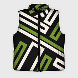 Мужской жилет Прямоугольники по диагонали-зеленый, черный, цвет: 3D-светло-серый