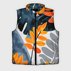 Мужской жилет Контрастные листья, цвет: 3D-светло-серый