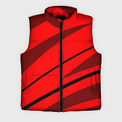 Мужской жилет Красный с чёрным абстракция полосы, цвет: 3D-черный
