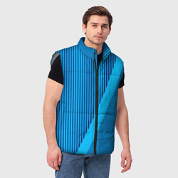 Мужской жилет Сине-голубой с широкой полосой, цвет: 3D-светло-серый — фото 2