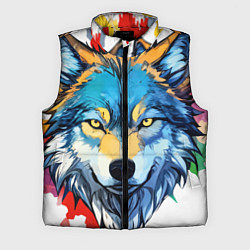 Мужской жилет Волк яркий арт