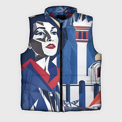 Мужской жилет Девушка с красным шарфом