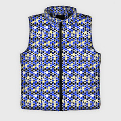 Мужской жилет Киберпанк шестиугольники синие, цвет: 3D-черный