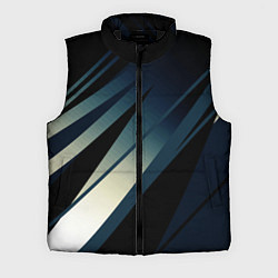 Мужской жилет Чёрно-синий абстрактный с полосами, цвет: 3D-черный
