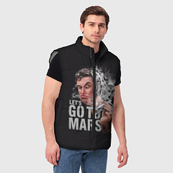 Мужской жилет Илон Маск - Lets go to Mars, цвет: 3D-светло-серый — фото 2
