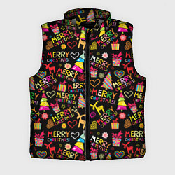 Мужской жилет Merry Christmas - паттерн, цвет: 3D-светло-серый