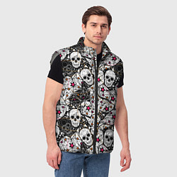 Мужской жилет Черепа и красные звезды, цвет: 3D-светло-серый — фото 2