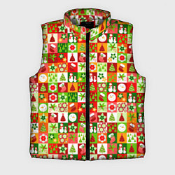 Мужской жилет Новогодние снеговики и снежные бабы, цвет: 3D-светло-серый