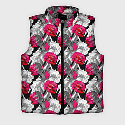 Мужской жилет Розы красные и черно-белые