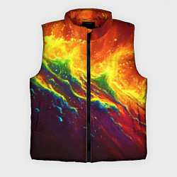 Мужской жилет Абстрактные волны с огнем, цвет: 3D-красный