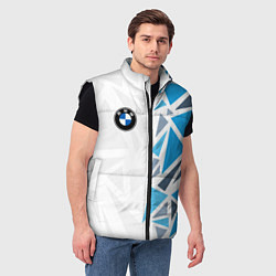 Мужской жилет Бмв - фрагментация синяя, цвет: 3D-черный — фото 2