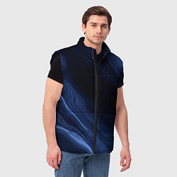 Мужской жилет Тёмный синий абстракция дымчатый, цвет: 3D-черный — фото 2