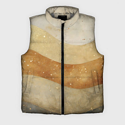 Мужской жилет Бежево-золотые полосы с блестками, цвет: 3D-светло-серый