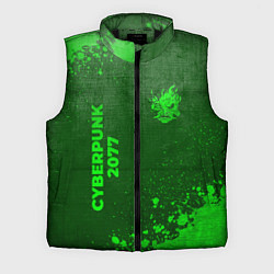 Мужской жилет Cyberpunk 2077 - green gradient вертикально