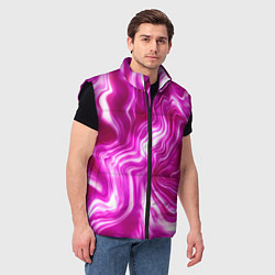 Мужской жилет Завихрения - оттенки розового и белого, цвет: 3D-черный — фото 2