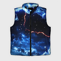 Мужской жилет Звезды и молнии в разломе плит, цвет: 3D-черный