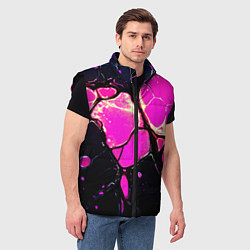 Мужской жилет Розовые пятна в текстуре, цвет: 3D-черный — фото 2