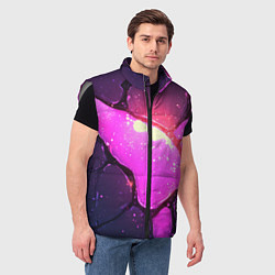 Мужской жилет Розовая текстура разлом плит, цвет: 3D-светло-серый — фото 2