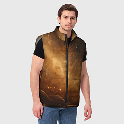 Мужской жилет Песочный фон со звездами, цвет: 3D-светло-серый — фото 2
