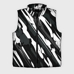 Мужской жилет Разводы белым на черном, цвет: 3D-светло-серый