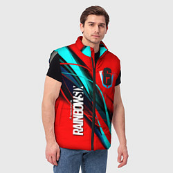 Мужской жилет Rainbow six геометрия полосы, цвет: 3D-светло-серый — фото 2