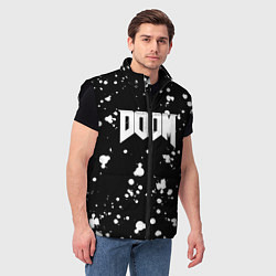 Мужской жилет Doom белые краски всплеск, цвет: 3D-черный — фото 2