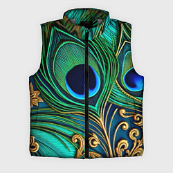 Мужской жилет Зеленые перья павлина