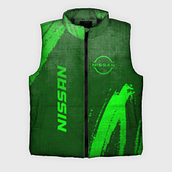 Мужской жилет Nissan - green gradient вертикально, цвет: 3D-черный