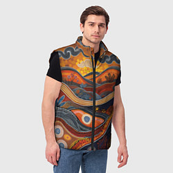 Мужской жилет Горы и холмы в виде узоров, цвет: 3D-черный — фото 2