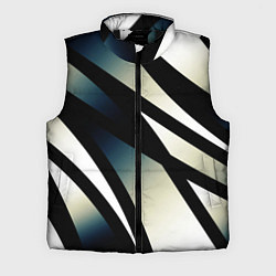 Мужской жилет Чёрно-белый с синим затемнением полосы