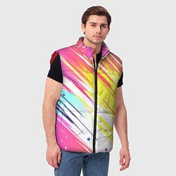 Мужской жилет Брызги краски на белом фоне, цвет: 3D-красный — фото 2